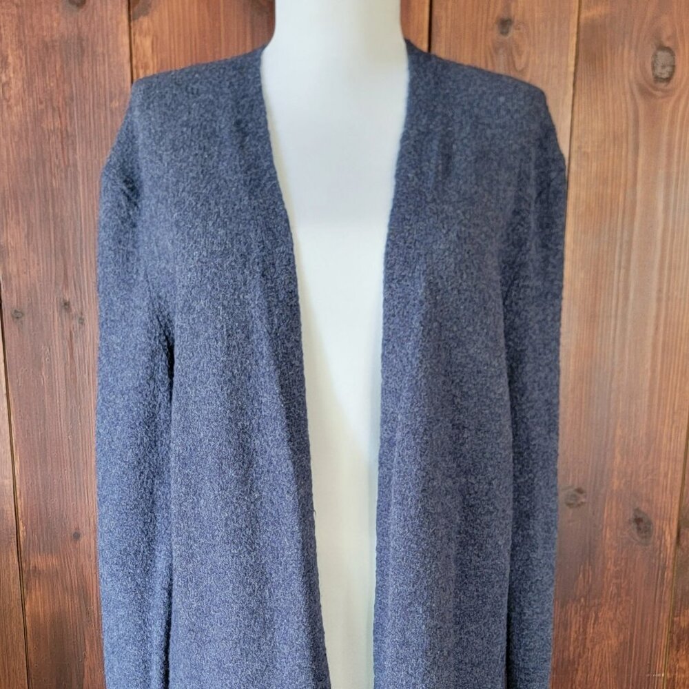 Fuzzy Madewell Blue Merino Wool & Alpaca Slouchy Long Cardigan Women XS Warm